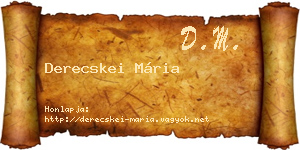 Derecskei Mária névjegykártya